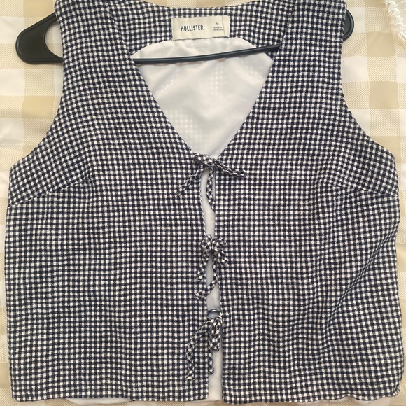 Easy Linen-Blend Tie-Front Vest - Picture 2 of 5